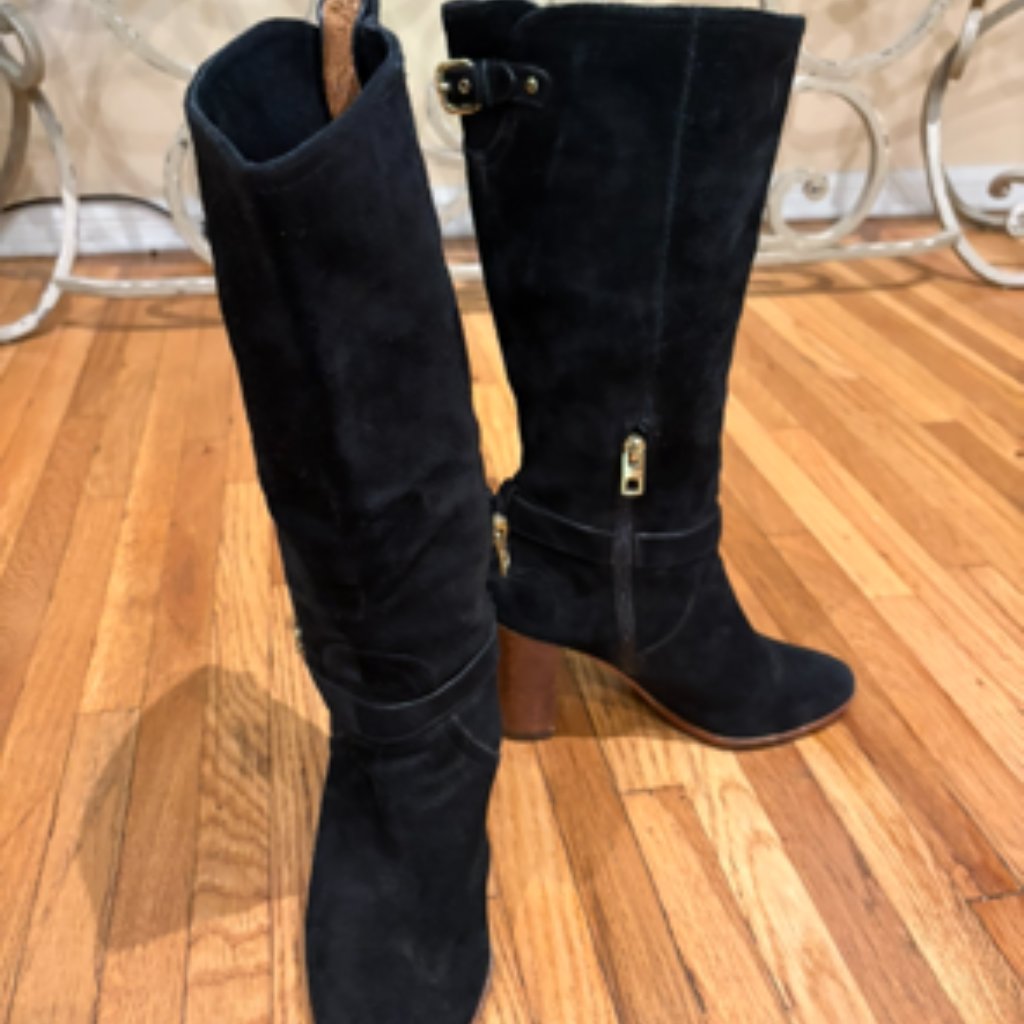 Coach Black Suede Beverly Boot Size 8/38
